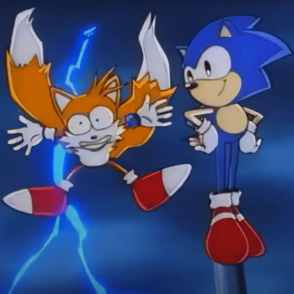 ソニックのテイルスアニメビビる