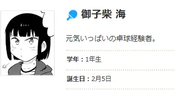 御子柴海のプロフィール