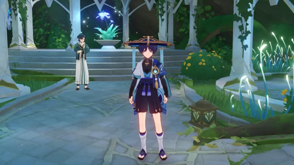 原神の放浪者の立ち姿