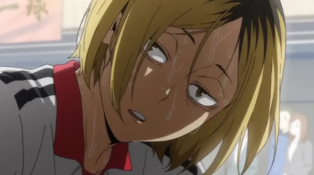 ハイキューの孤爪研磨が汗を流す